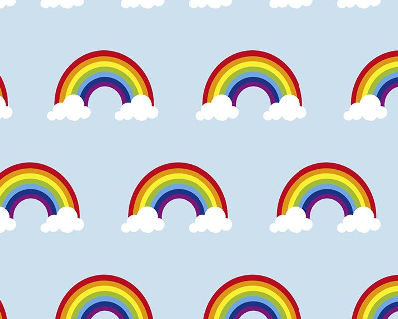 Little Johnny Cotton Fabric Rainbow Clouds 