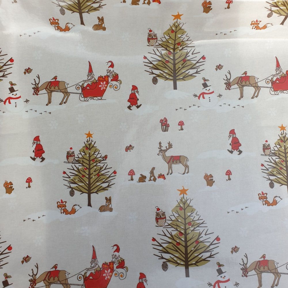Oilcloth Cotton Fabric Christmas Wonderland