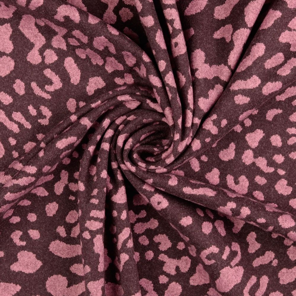 Jacquard Jersey Knit Animal Print Pink 