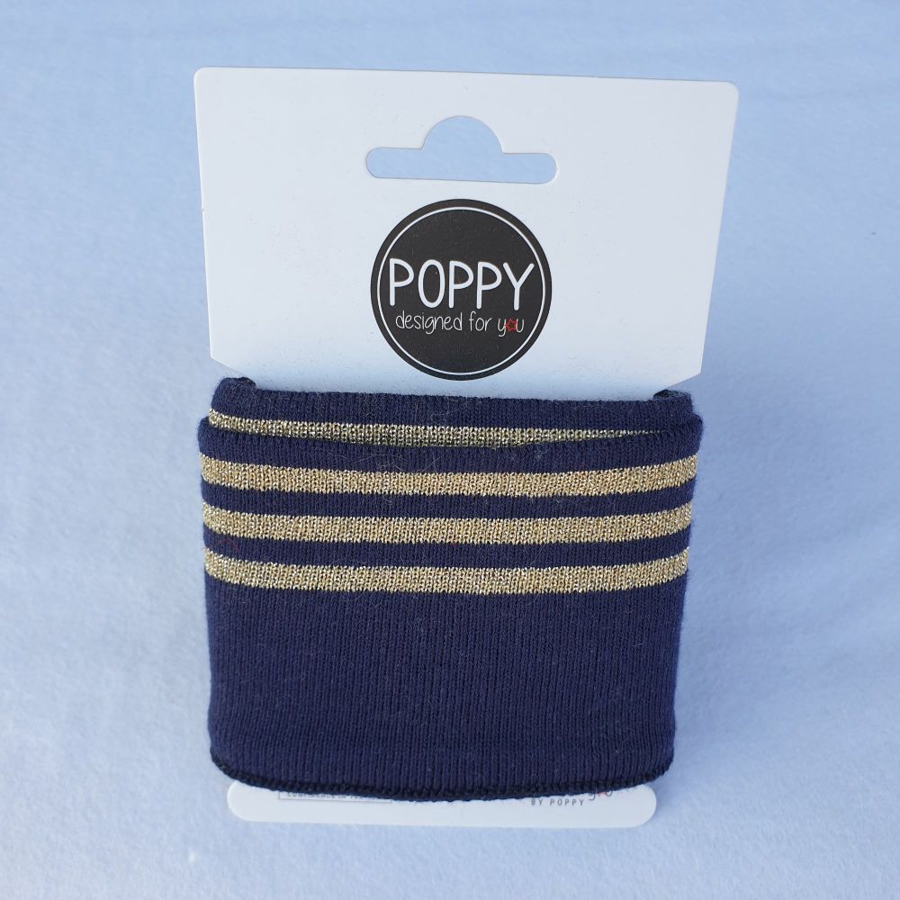 Cuffs Gold Stripe Navy 