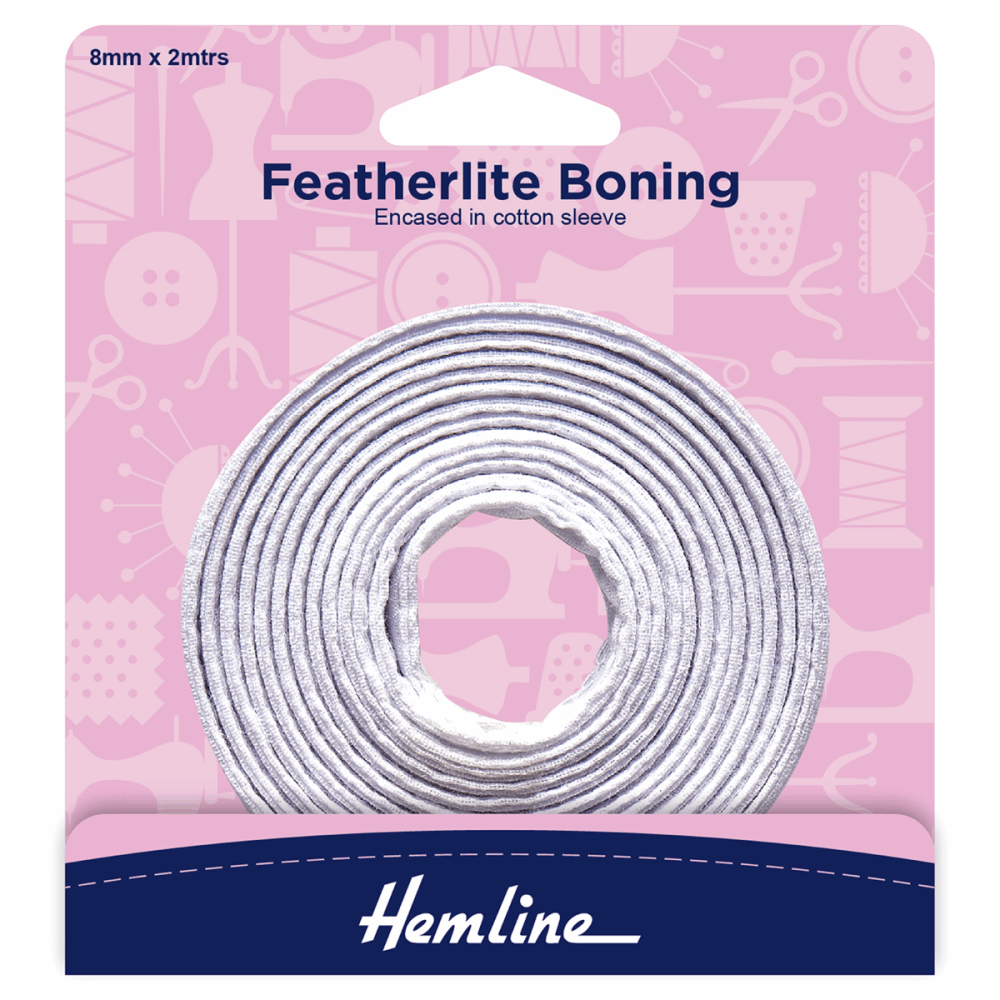 Hemline White Boning 8mm 