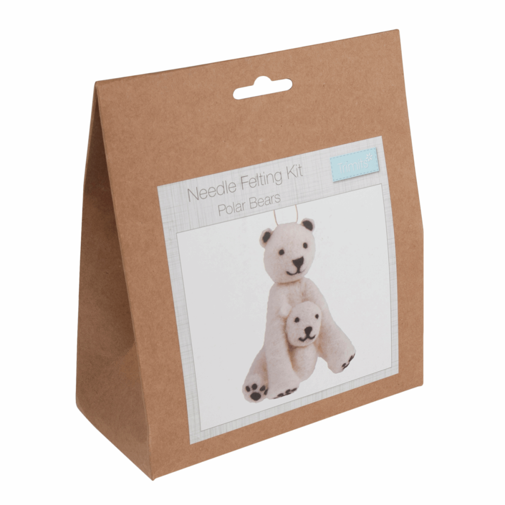 Needle Felting Kit Polar Bears 