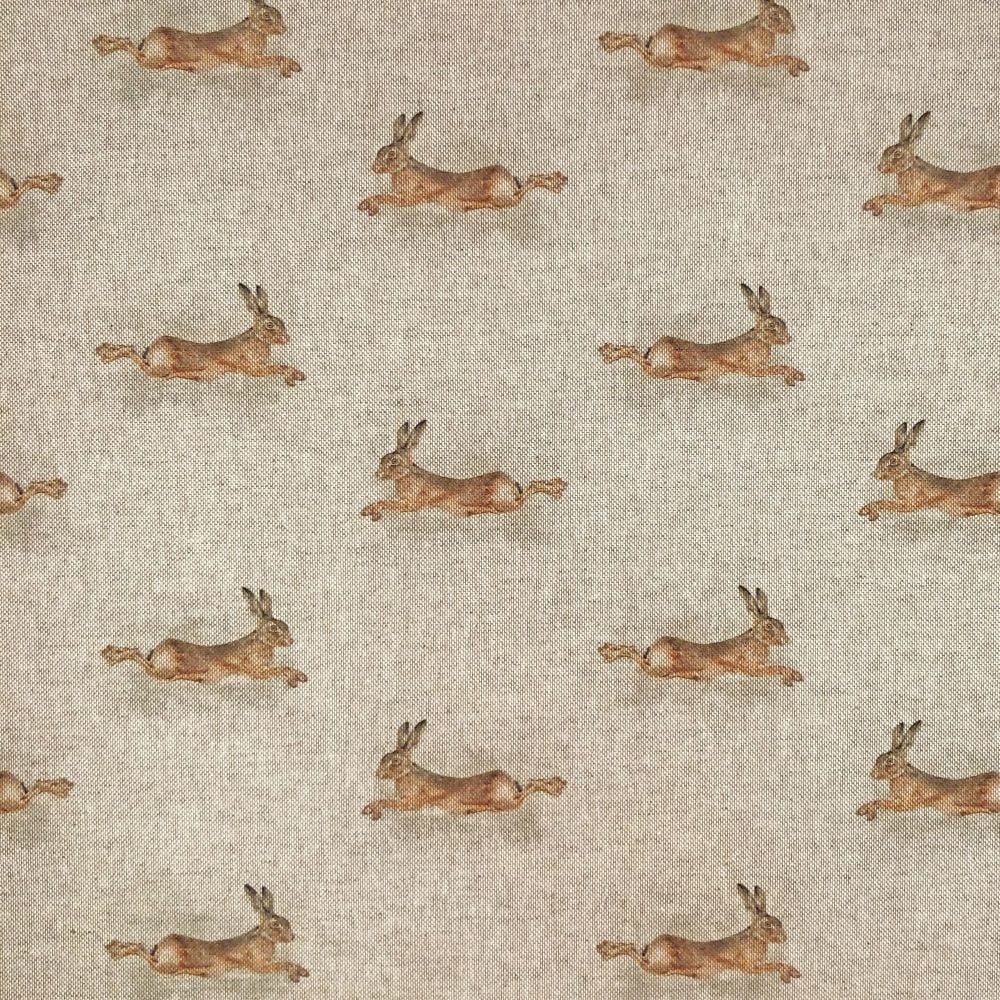 Pop Art Linen Look Cotton Canvas Fabric Hare