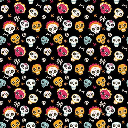 Cotton Fabric Skulls