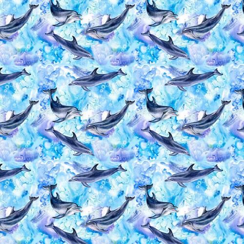 Cotton Fabric Sealife Dophins