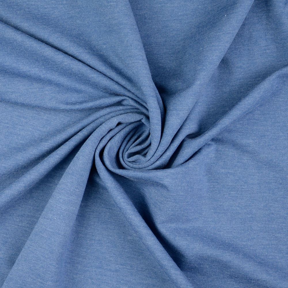 French Terry Fabric Denim Blue