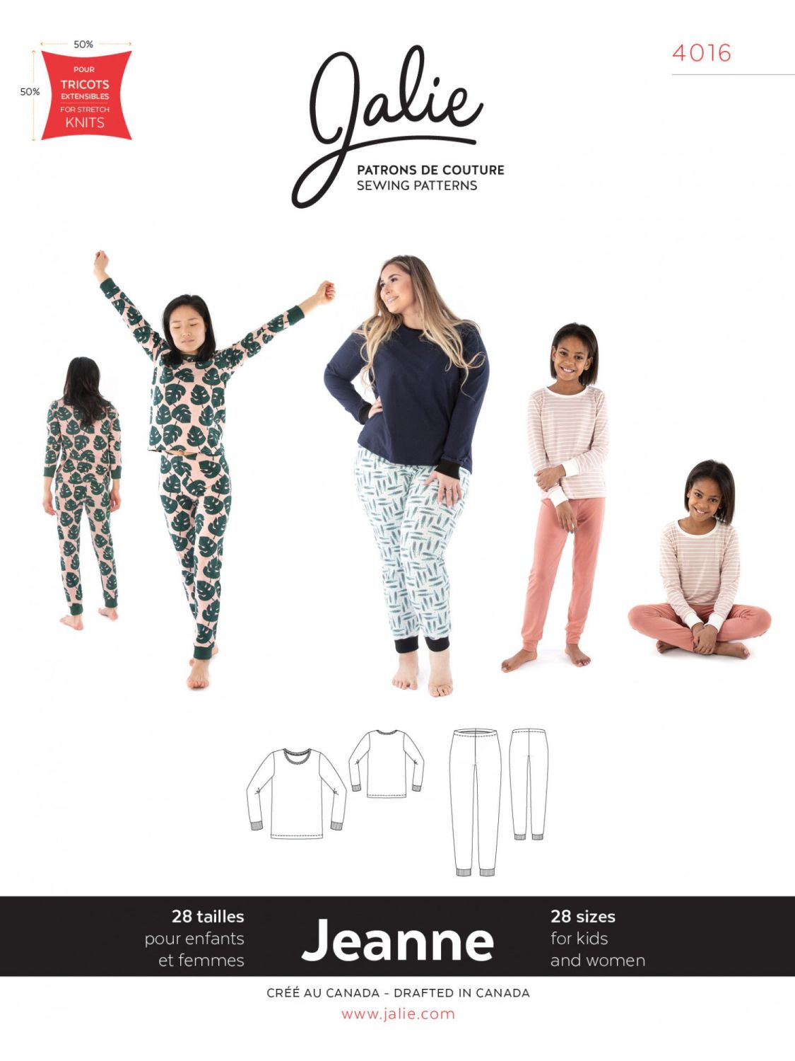 Jalie Sewing Patterns - pyjama pattern - For Girls and Women