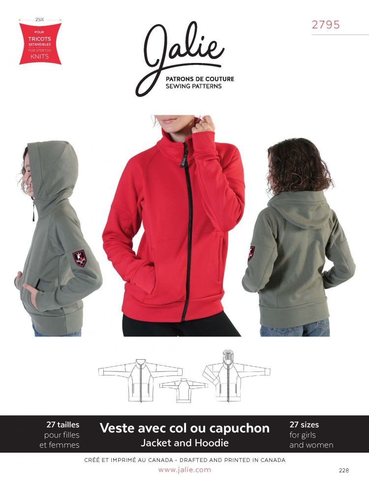Jalie 2795 Jacket & Hoody Pattern For Girls And Women  
