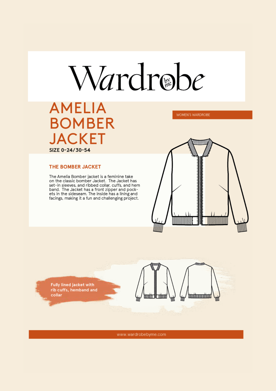 envidia En la madrugada póngase en fila Wardrobe by Me Sewing Patterns - Amelia Bomber Jacket - Dressmaking Patterns  - Koala Kreations