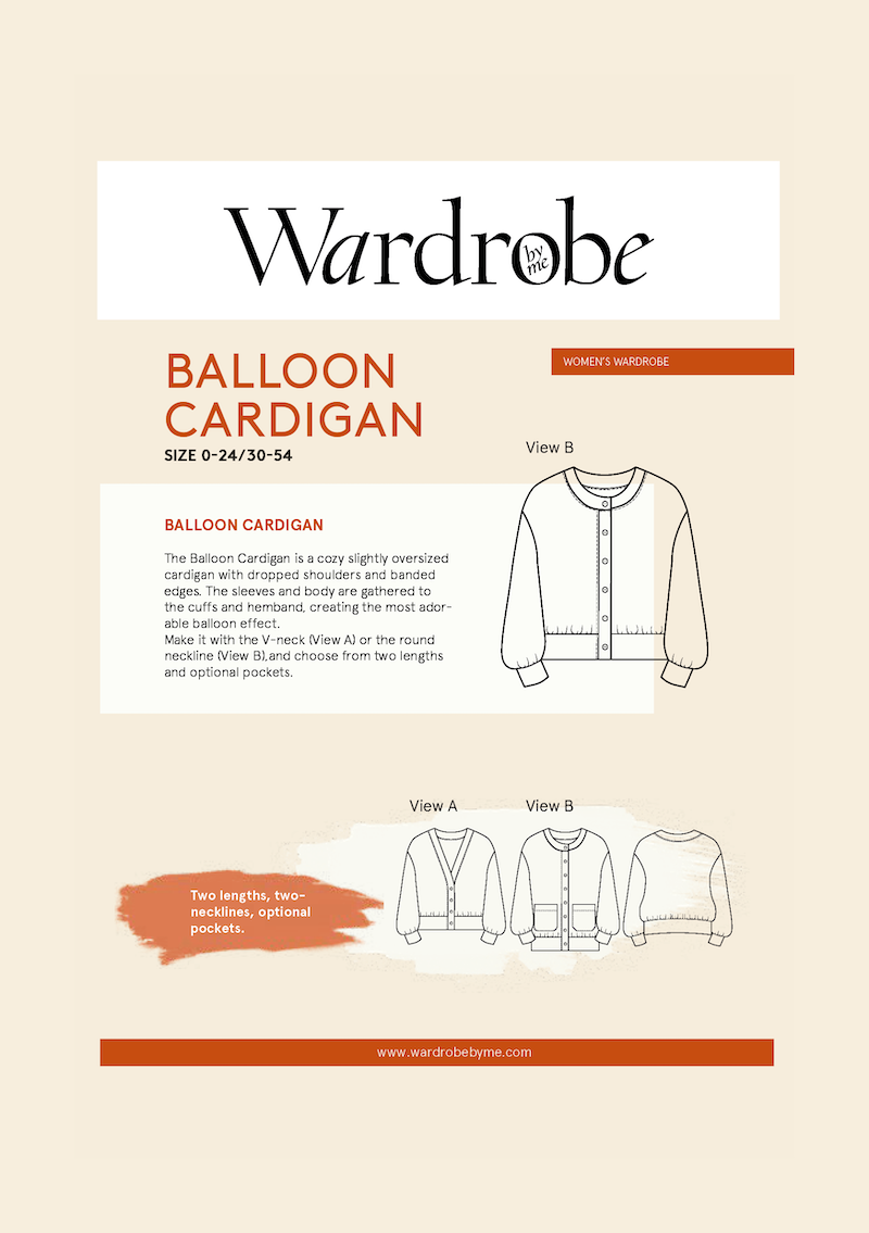 Wardrobe By Me Balloon Cardigan Sewing Pattern