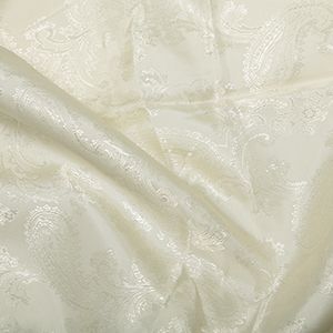 Paisley Jacquard Dress Lining Fabric Ivory 