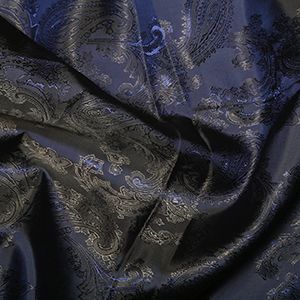 Paisley Jacquard Dress Lining Fabric Navy 