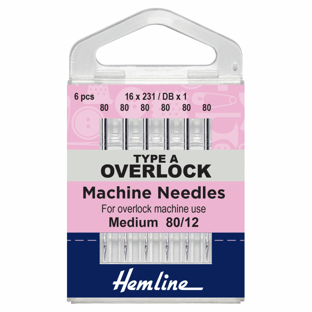 Hemline Overlock Machine Needles 80/12 Type A Medium 