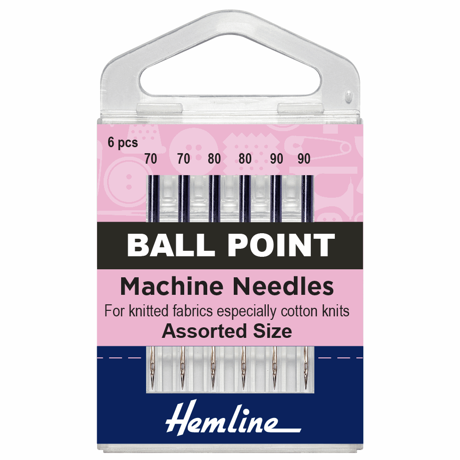 Hemline Ballpoint Machine Needles Assorted Regular 70/80/90
