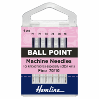 Hemline Ballpoint Machine Needles Fine 70/10