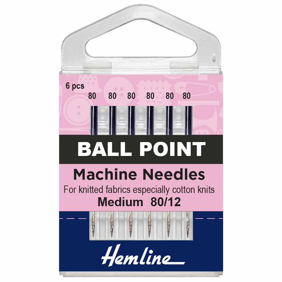Hemline Ballpoint Machine Needles Fine 80/12