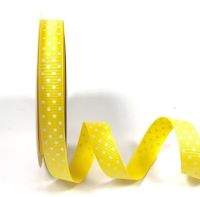 Bertie's Bows 16mm Grosgrain Ribbon with White Polka Dots Yellow 11