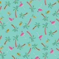 Dashwood Studio Lazy Days Cotton Fabric Flamingos & Pineapples