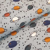 Cotton Jersey Fabric GOTS Space Planets 