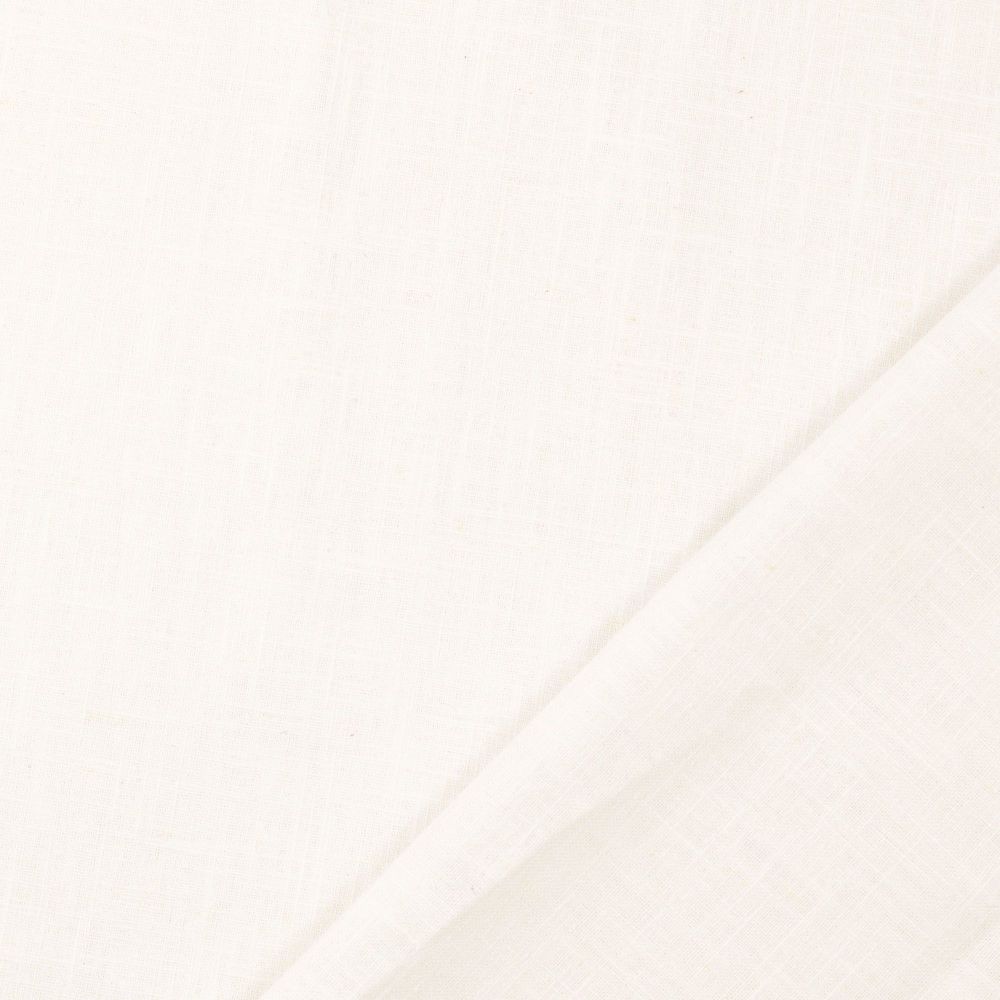 Plain Washed Linen Fabric White 5003