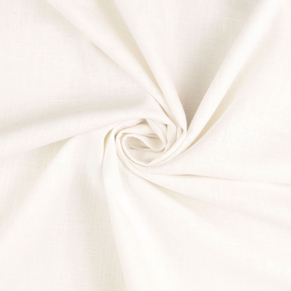 Pure Linen - White - Linen Fabric - dress fabric