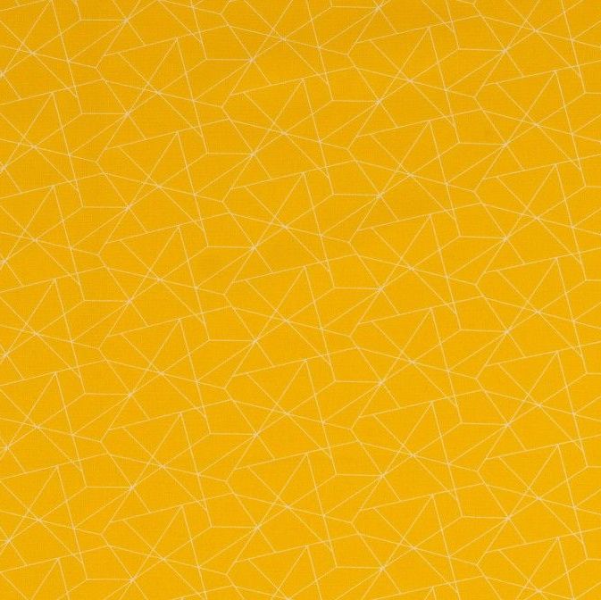 Cotton Fabric Linework Yellow 