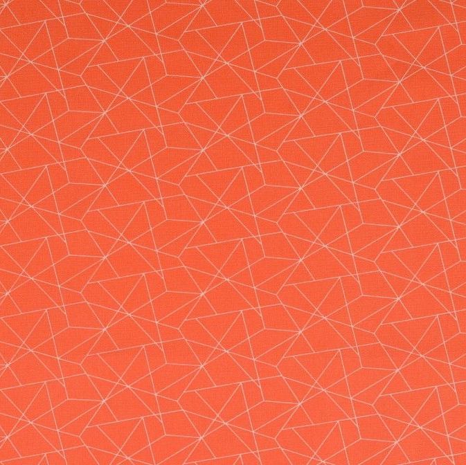 Cotton Fabric Linework Coral 