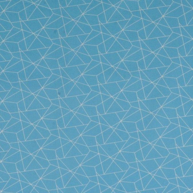 Cotton Fabric Linework Blue 
