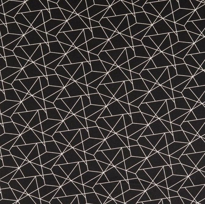 Cotton Fabric Linework Black 