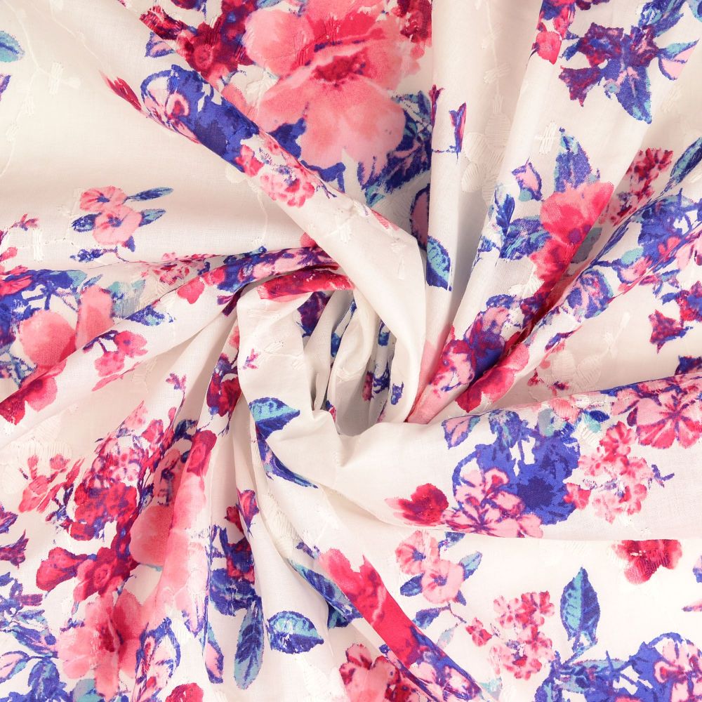 Broderie Anglaise Cotton Fabric Florals
