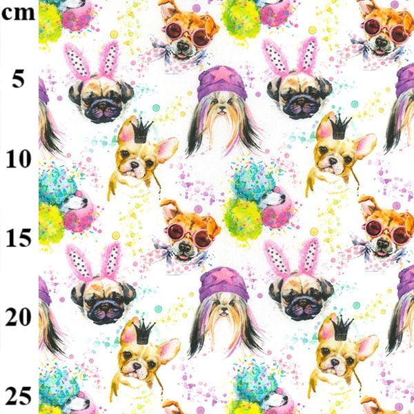 Cotton Fabric Funky Dogs 