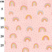 Cotton Fabric Rainbows Rose With Glitter