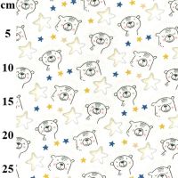 Flannel Cotton Fabric Ivory Bears 