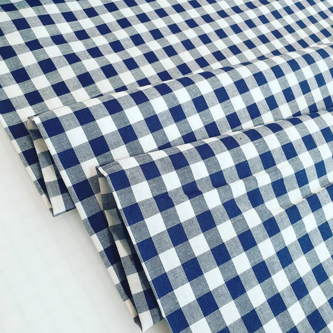 Yarn Dyed Cotton Gingham Fabric Navy 