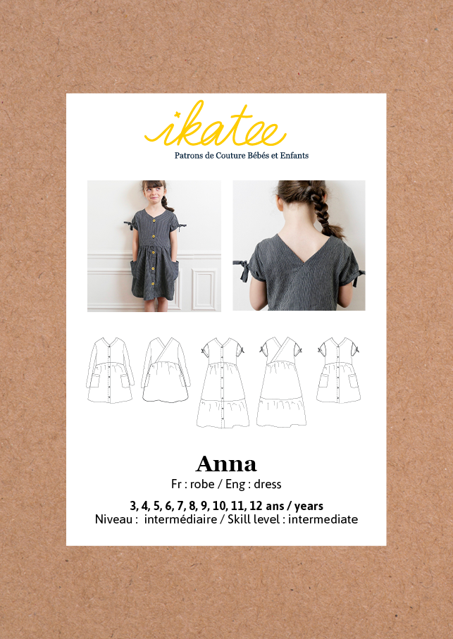 Ikatee Sewing Pattern Girls 3/12Y Anna Dress 