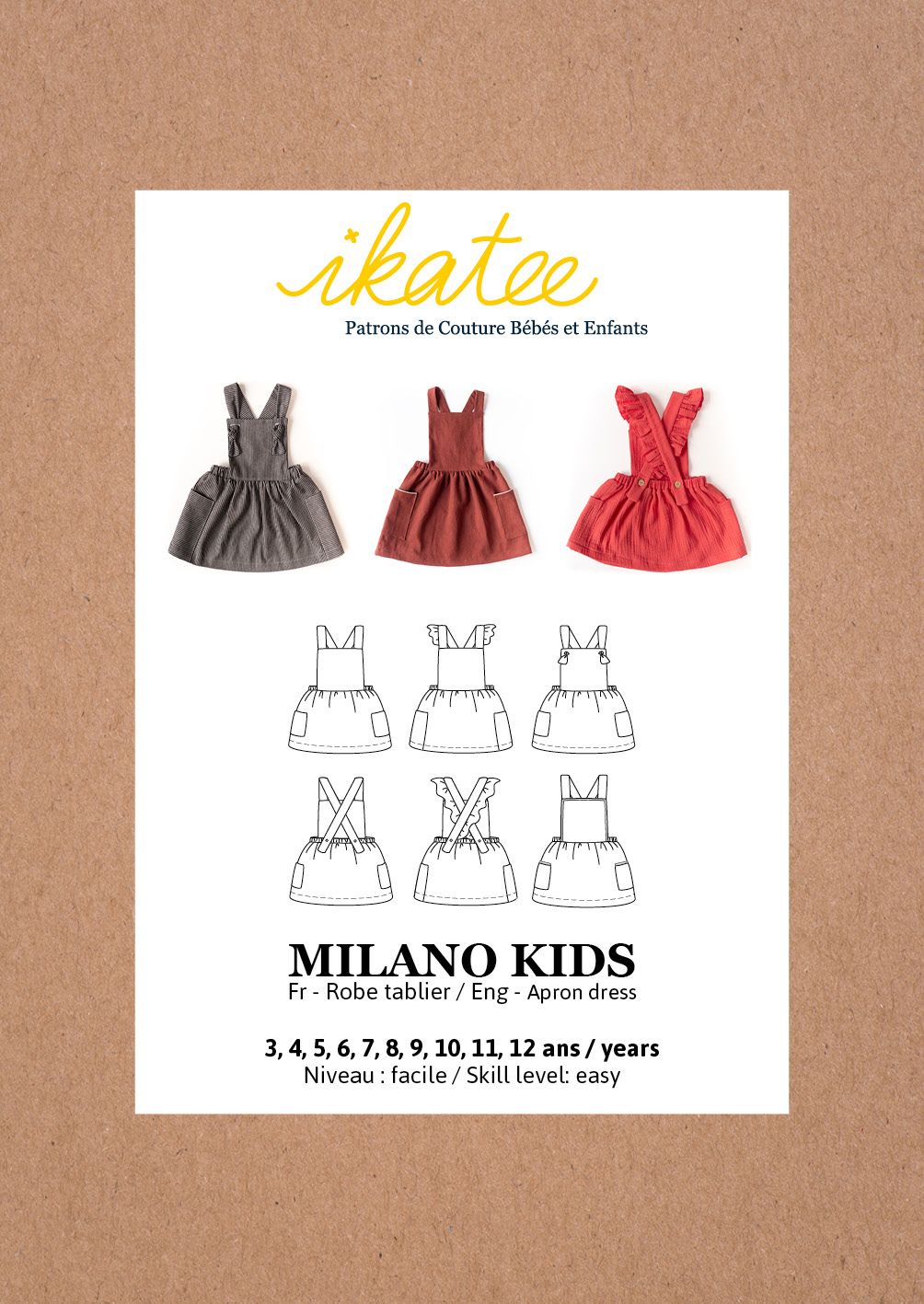 Ikatee Sewing Pattern Girls 3/12Y Milano Dress