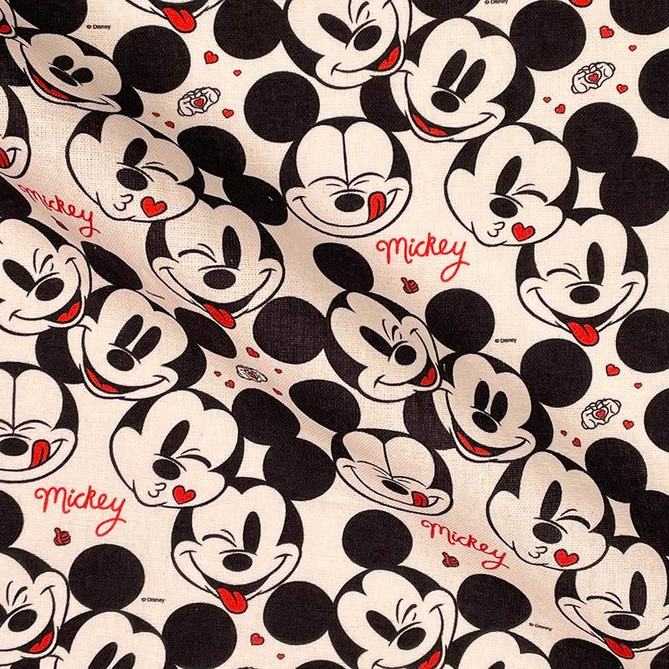 Disney Cotton Fabric Micky Love 