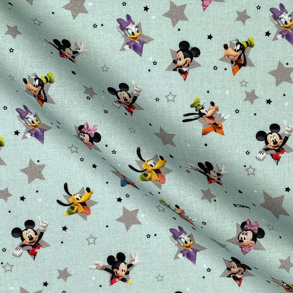 Disney Cotton Fabric Micky Mouse Stars 