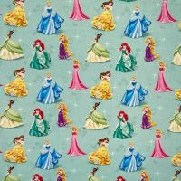 Disney Cotton Fabric Princess Mint 