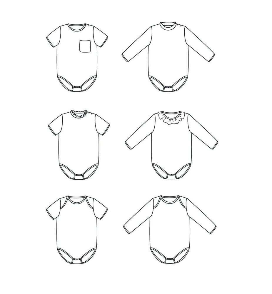 Ikatee Sewing Pattern Baby 6M/4Y Malmo Bodysuit/Vest