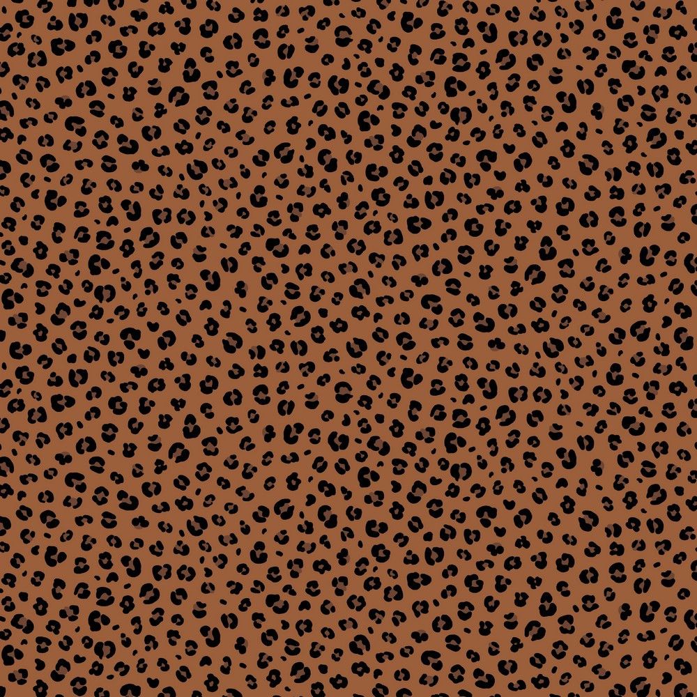 Cotton Poplin Fabric Leopard Print Rust