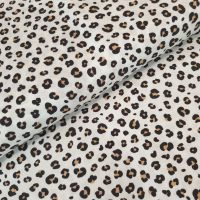 Cotton Poplin Fabric Leopard Print White 