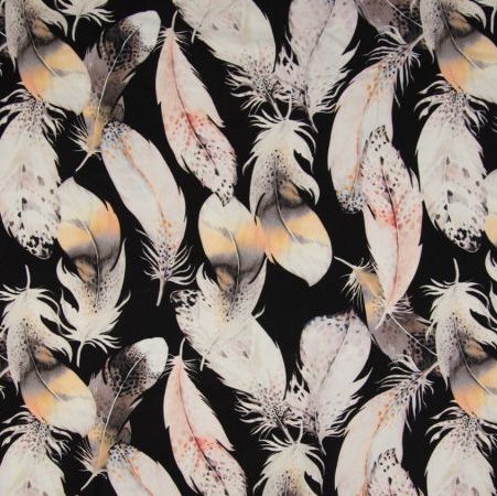 Yoga Activewear Stretch Fabric Feathers 