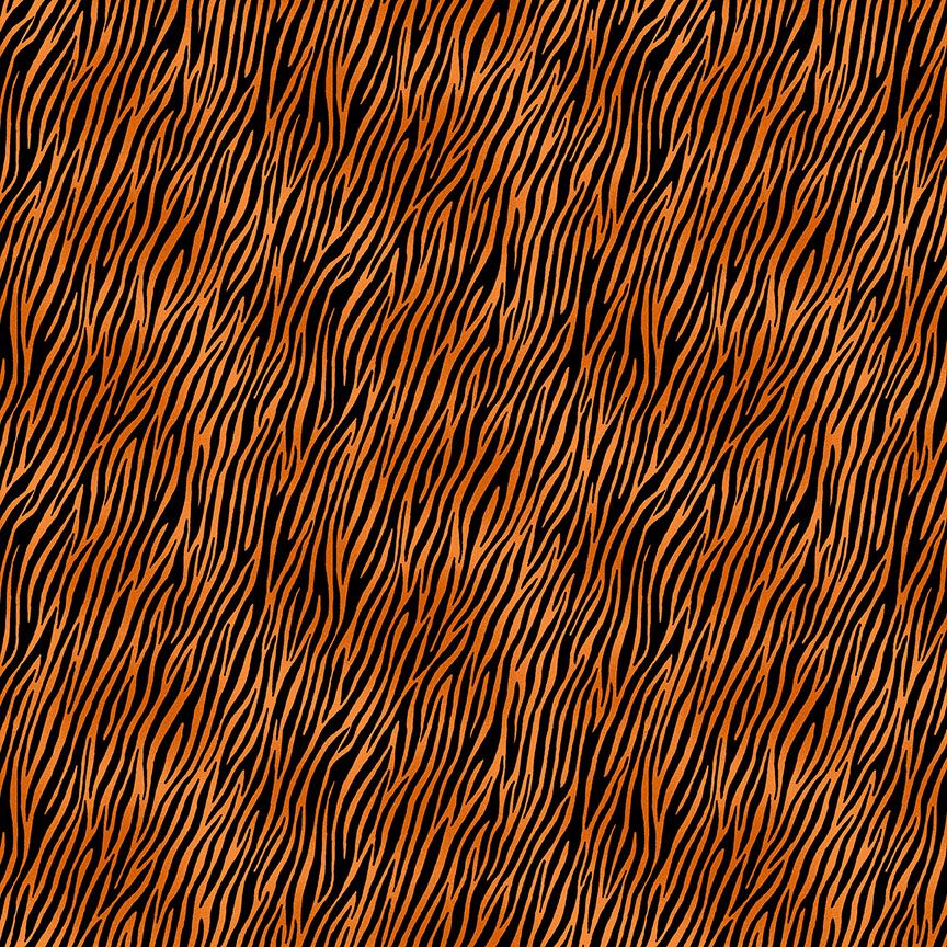 Makower Cotton Fabric Around The World Zebra Orange 