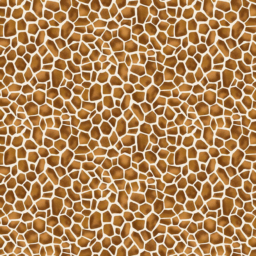 Makower Cotton Fabric Around The World Giraffe Natural 
