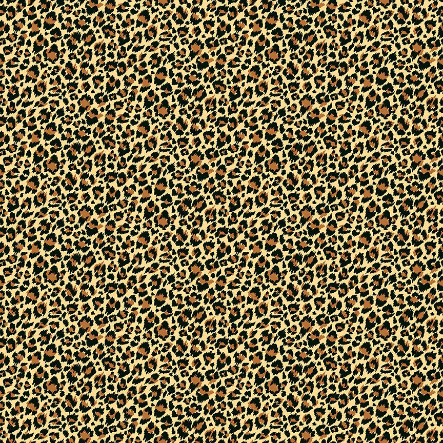 Makower Cotton Fabric Around The World Leopard Hessian