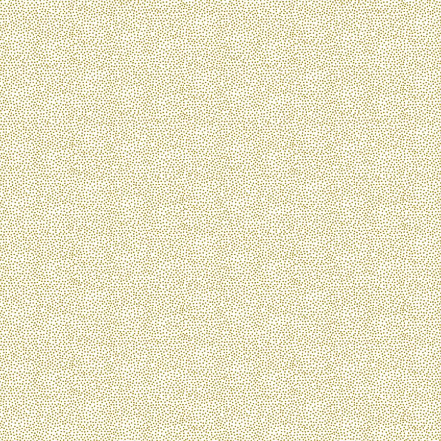 Makower Cotton Fabric Essentials Pin Dot Gold On White 
