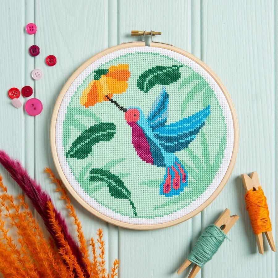 Hummingbird Cross Stitch Kit Hawthorn Handmade 