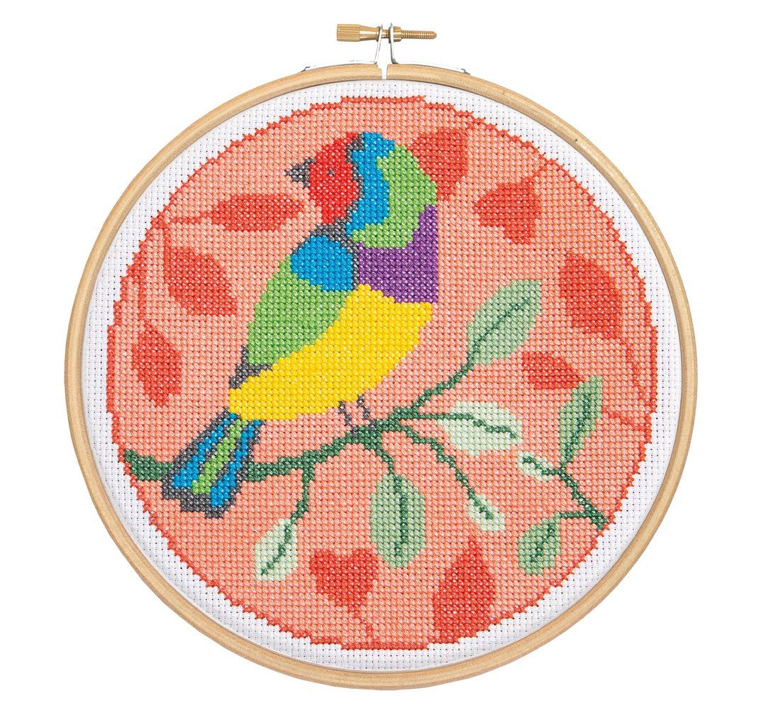 Rainbow Finch Cross Stitch Kit Hawthorn Handmade 
