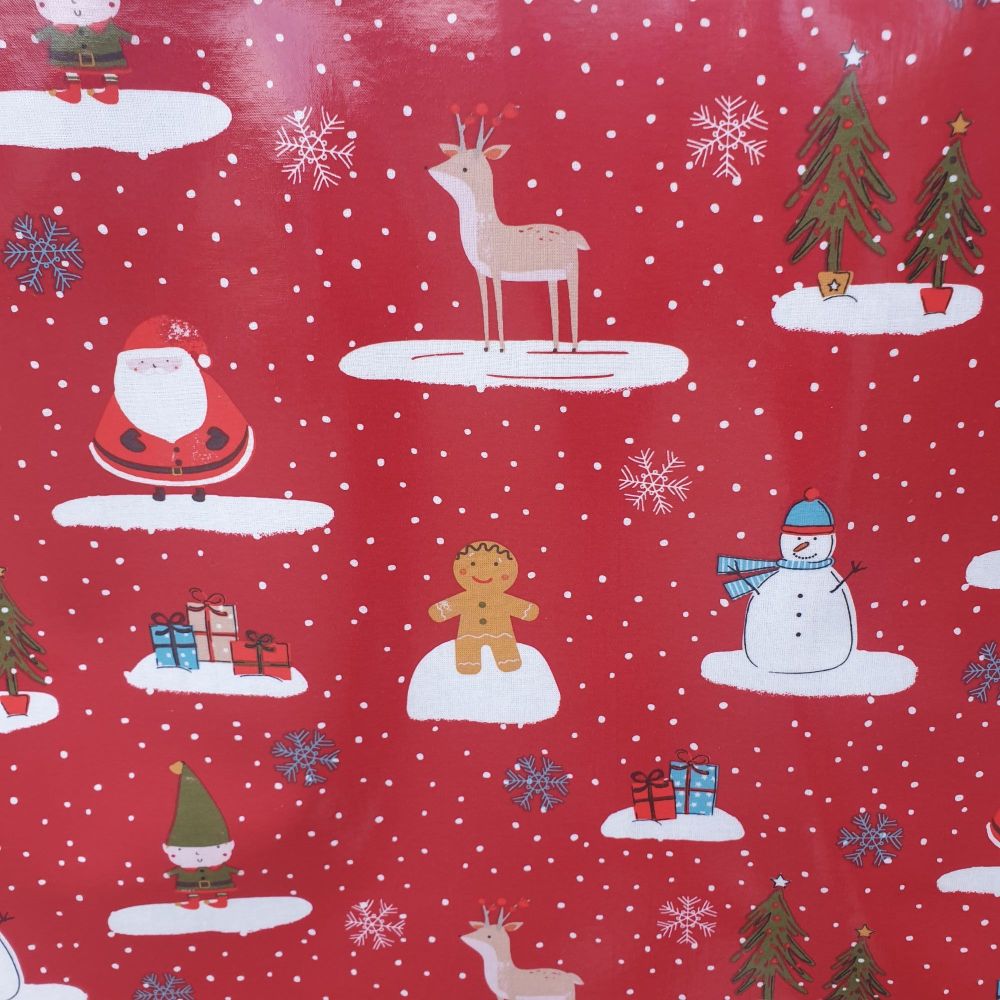 Oilcloth Christmas Cool Yule Red